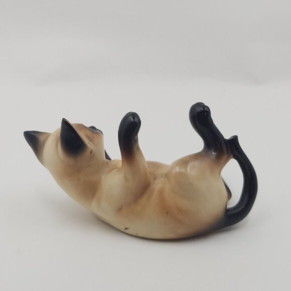 Vintage Lefton's Siamese Playing Kitten Cat Figurine Porcelain 1960's #H4032 - Picture 5 of 12